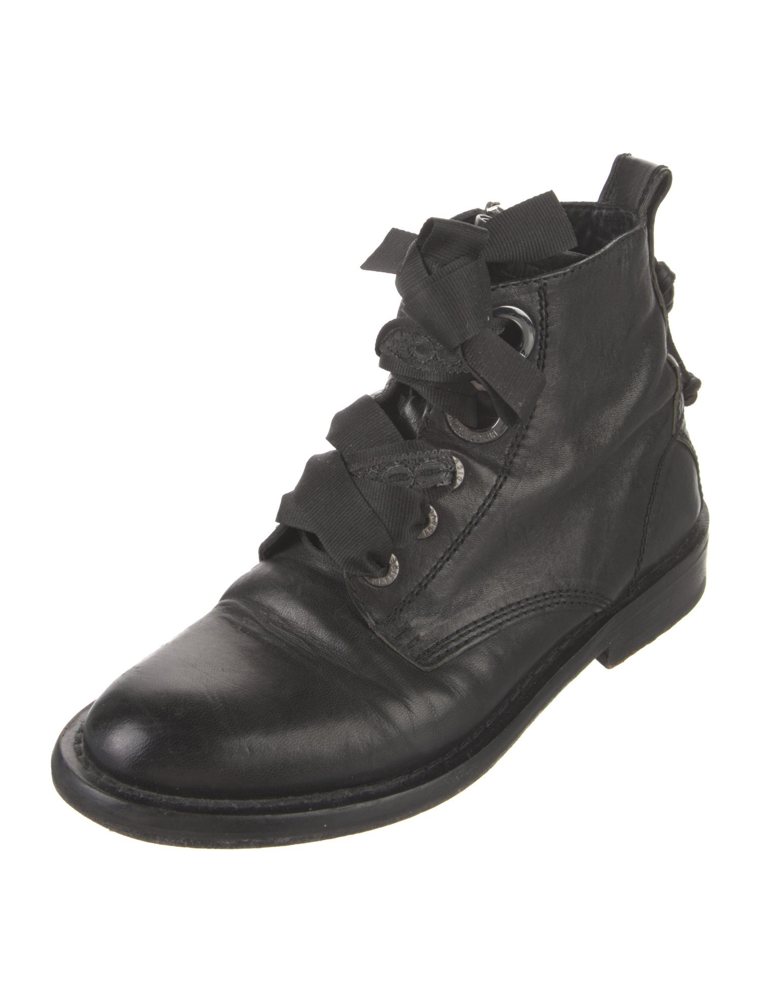 Zadig & Voltaire Skull Leather Combat Boots