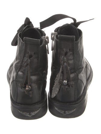 Zadig & Voltaire Skull Leather Combat Boots