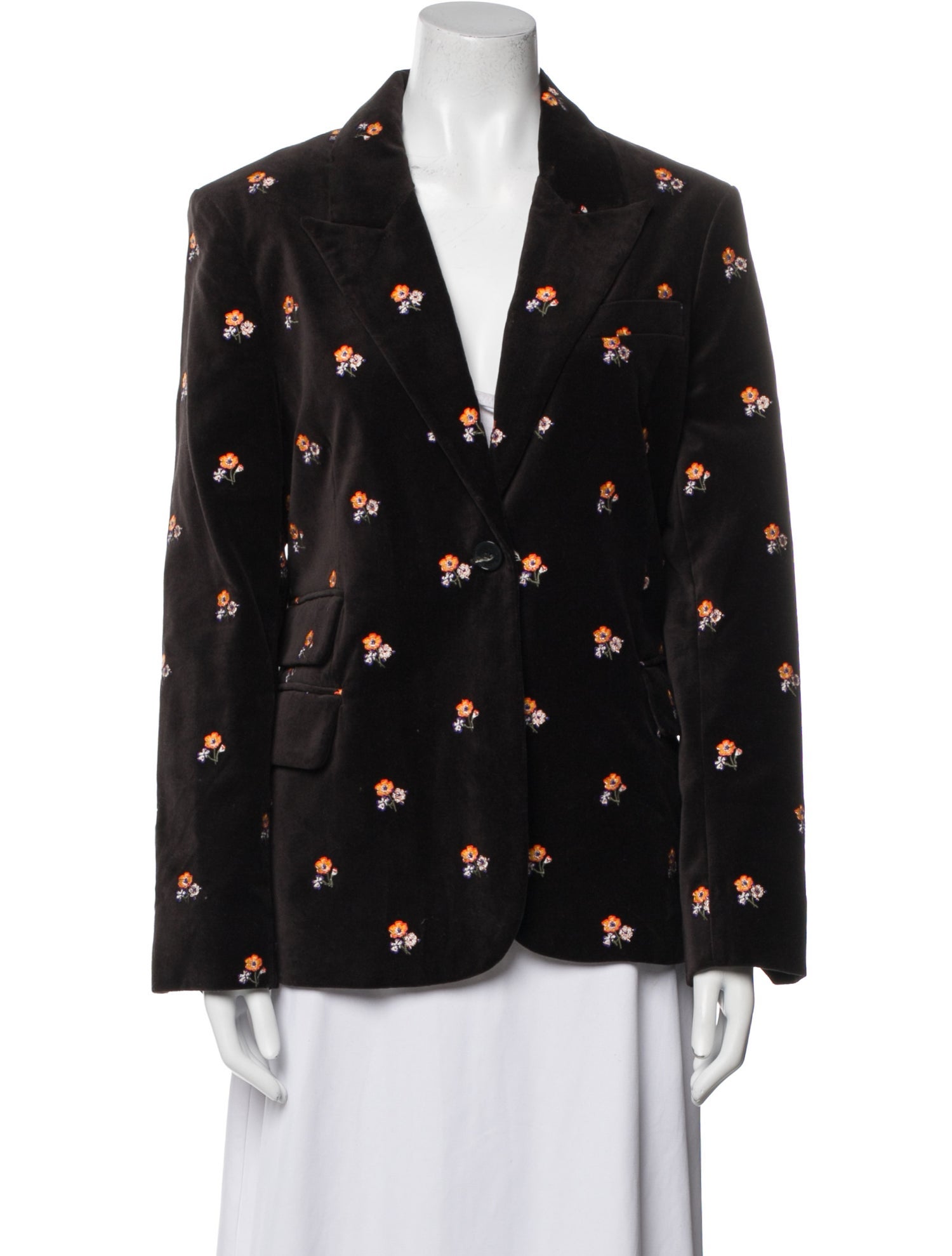 Zadig & Voltaire Velvet Floral Print Blazer