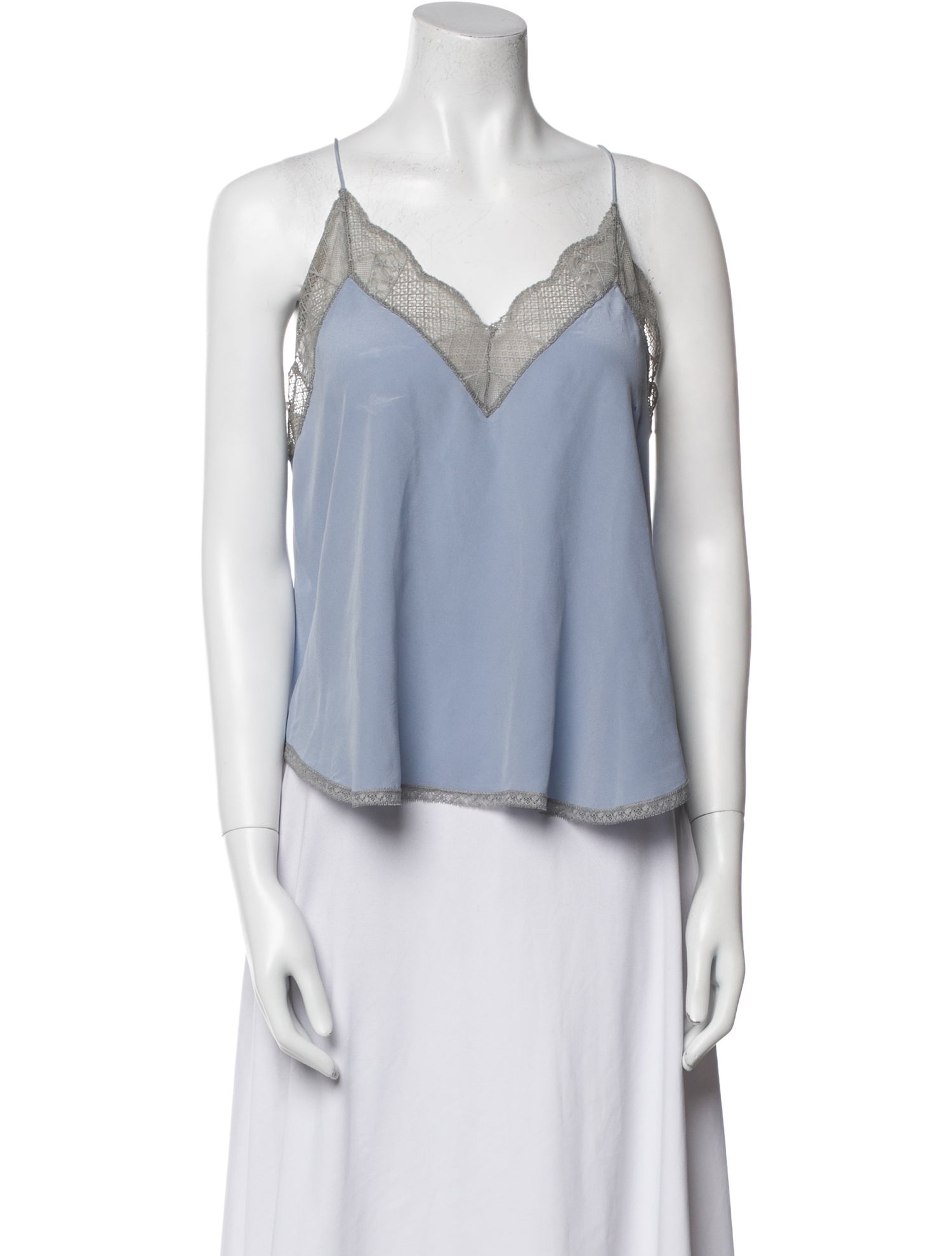 Zadig & Voltaire Silk V-Neck Crop Top