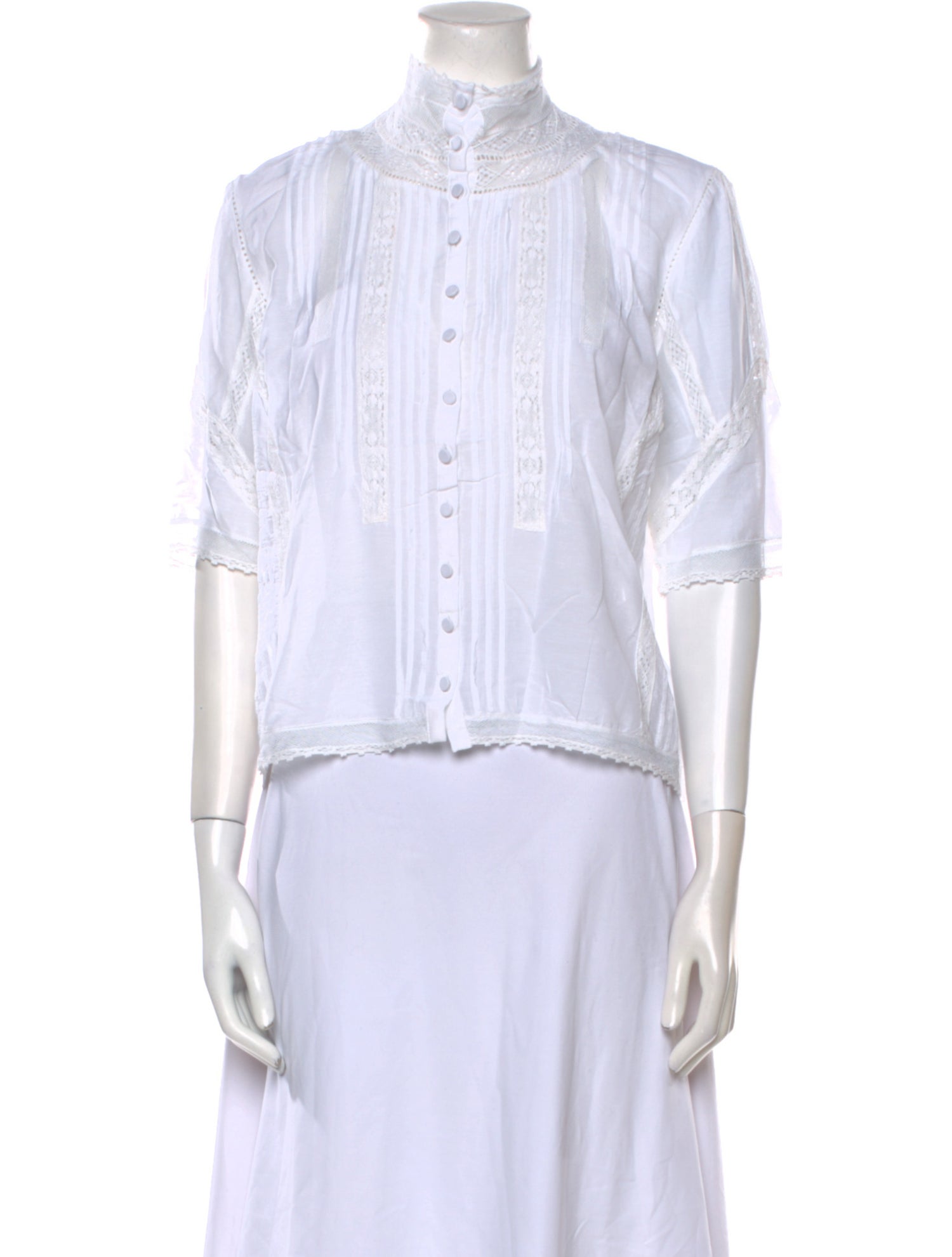 Zadig & Voltaire Mock Neck Three-Quarter Sleeve Crop Top