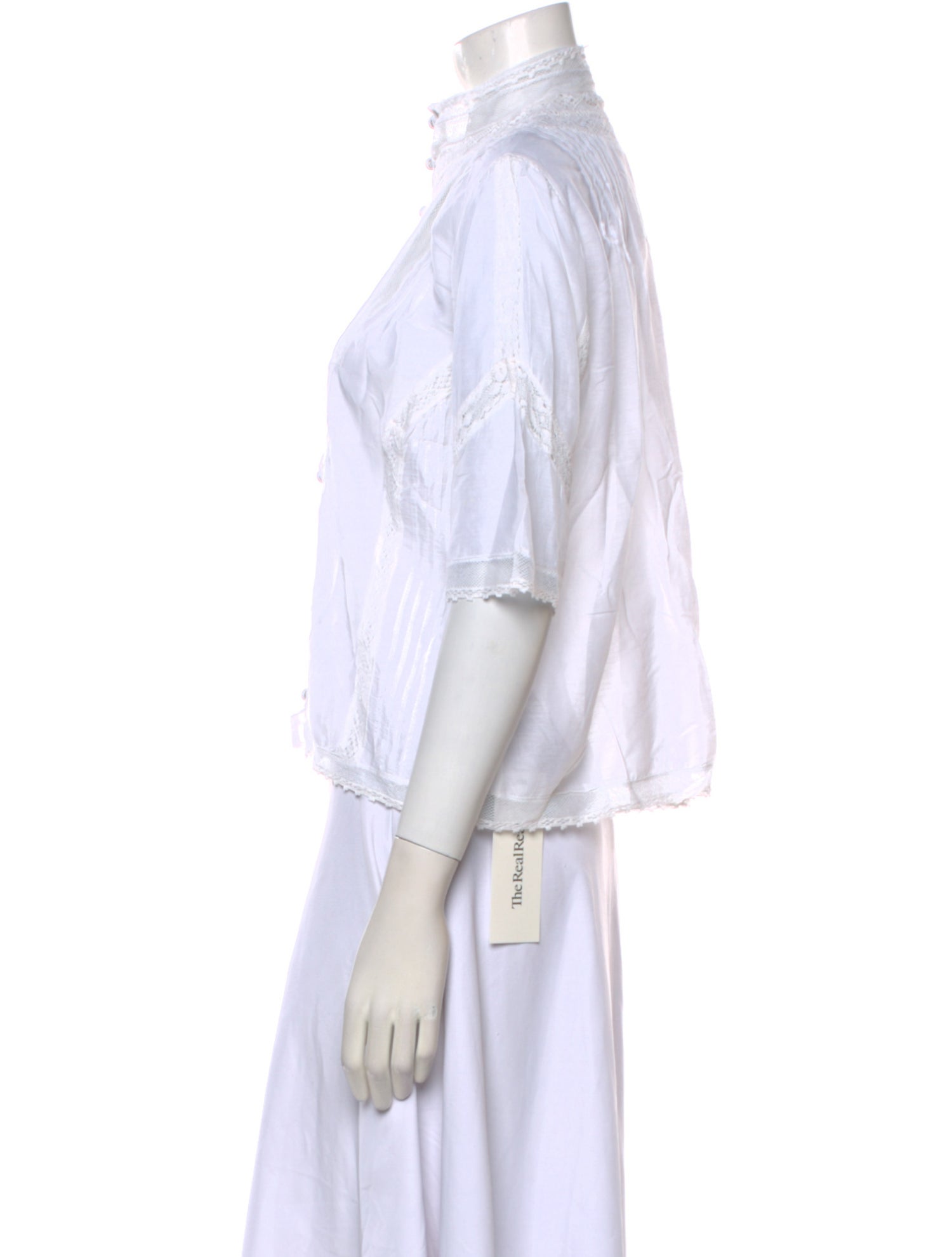 Zadig & Voltaire Mock Neck Three-Quarter Sleeve Crop Top