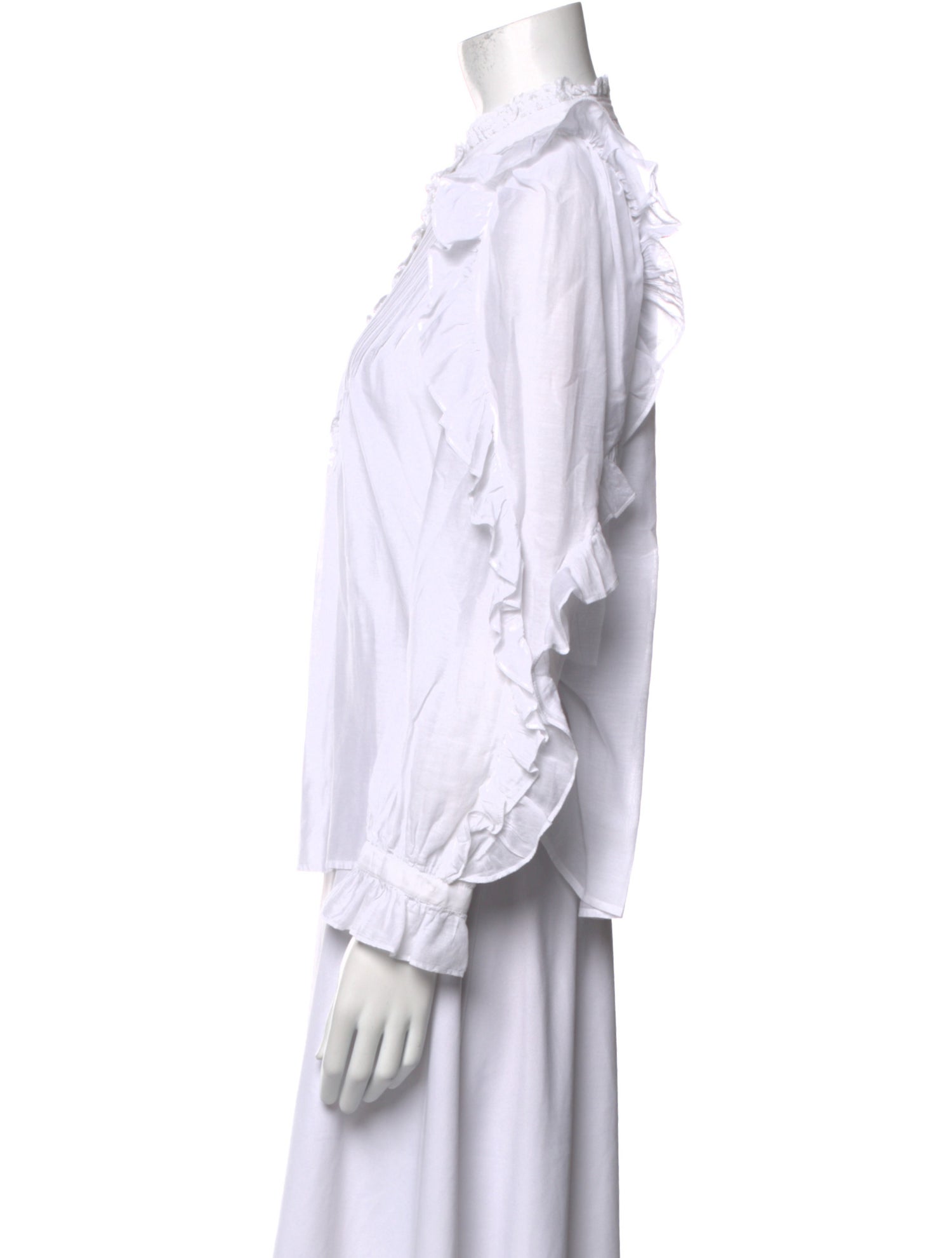 Zadig & Voltaire Mock Neck Long Sleeve Button-Up Top