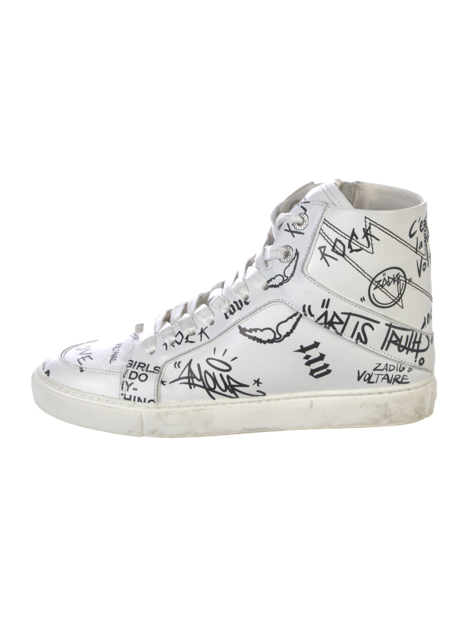 Zadig & Voltaire Leather Printed Sneakers