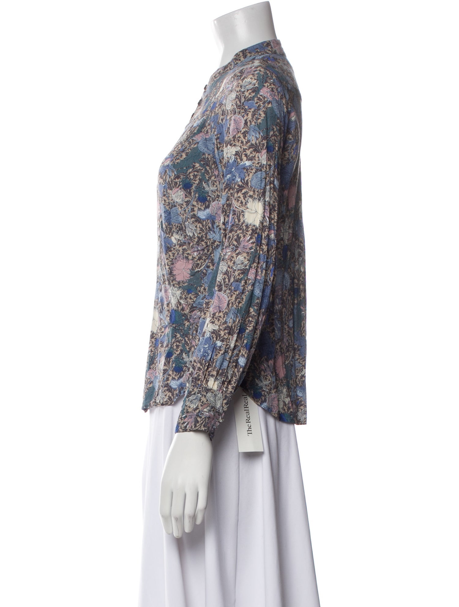 Zadig & Voltaire Floral Print Mock Neck Blouse