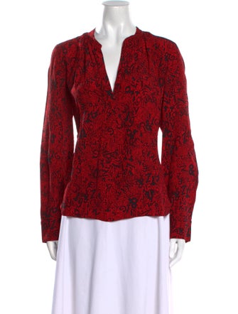 Zadig & Voltaire Printed V-Neck Blouse