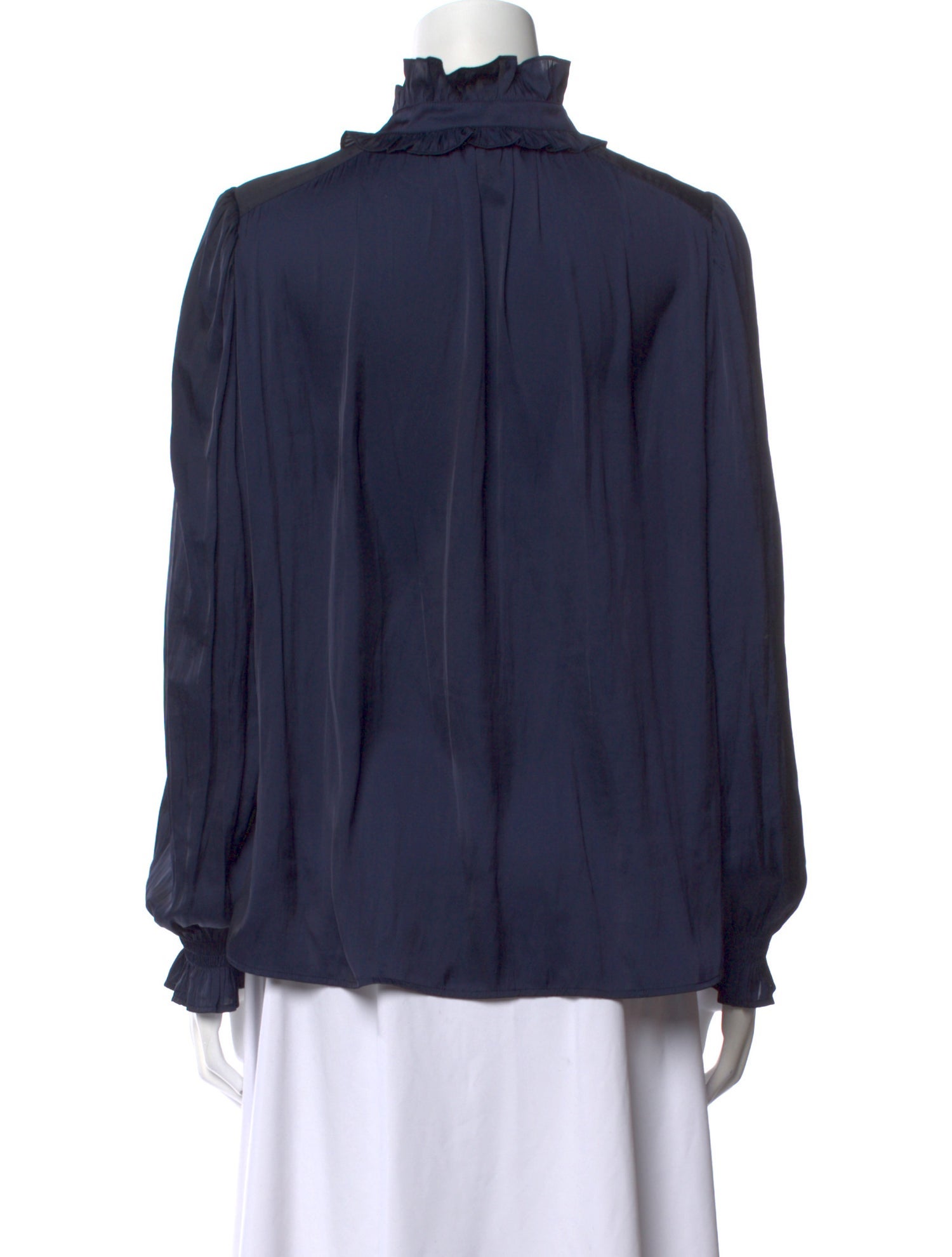 Zadig & Voltaire Mock Neck Long Sleeve Button-Up Top