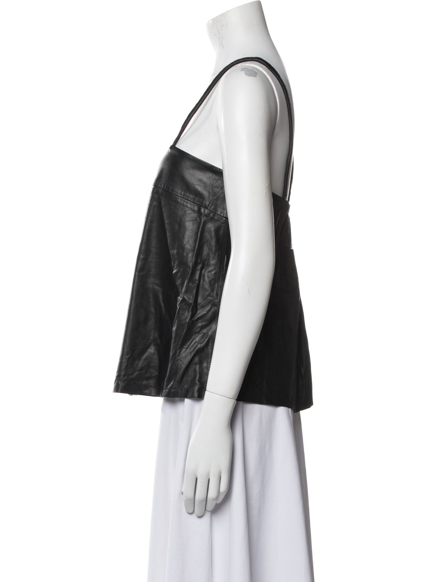 Zadig & Voltaire Leather Square Neckline Top