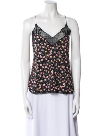 Zadig & Voltaire Floral Print V-Neck Top
