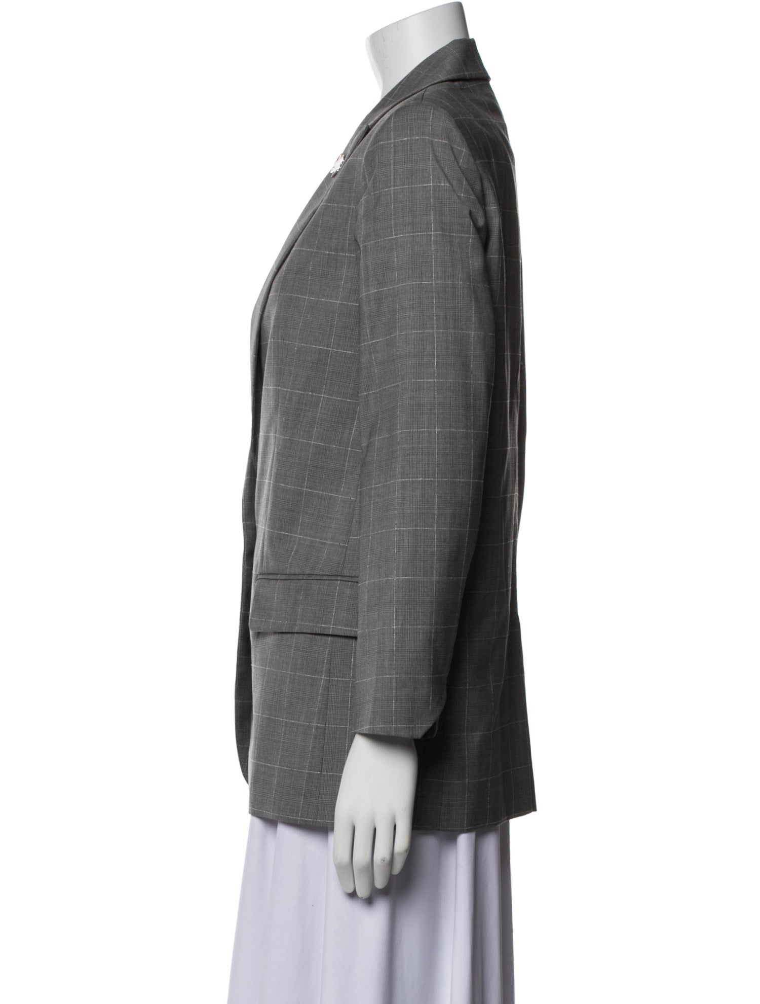 Zadig & Voltaire Virgin Wool Plaid Print Blazer