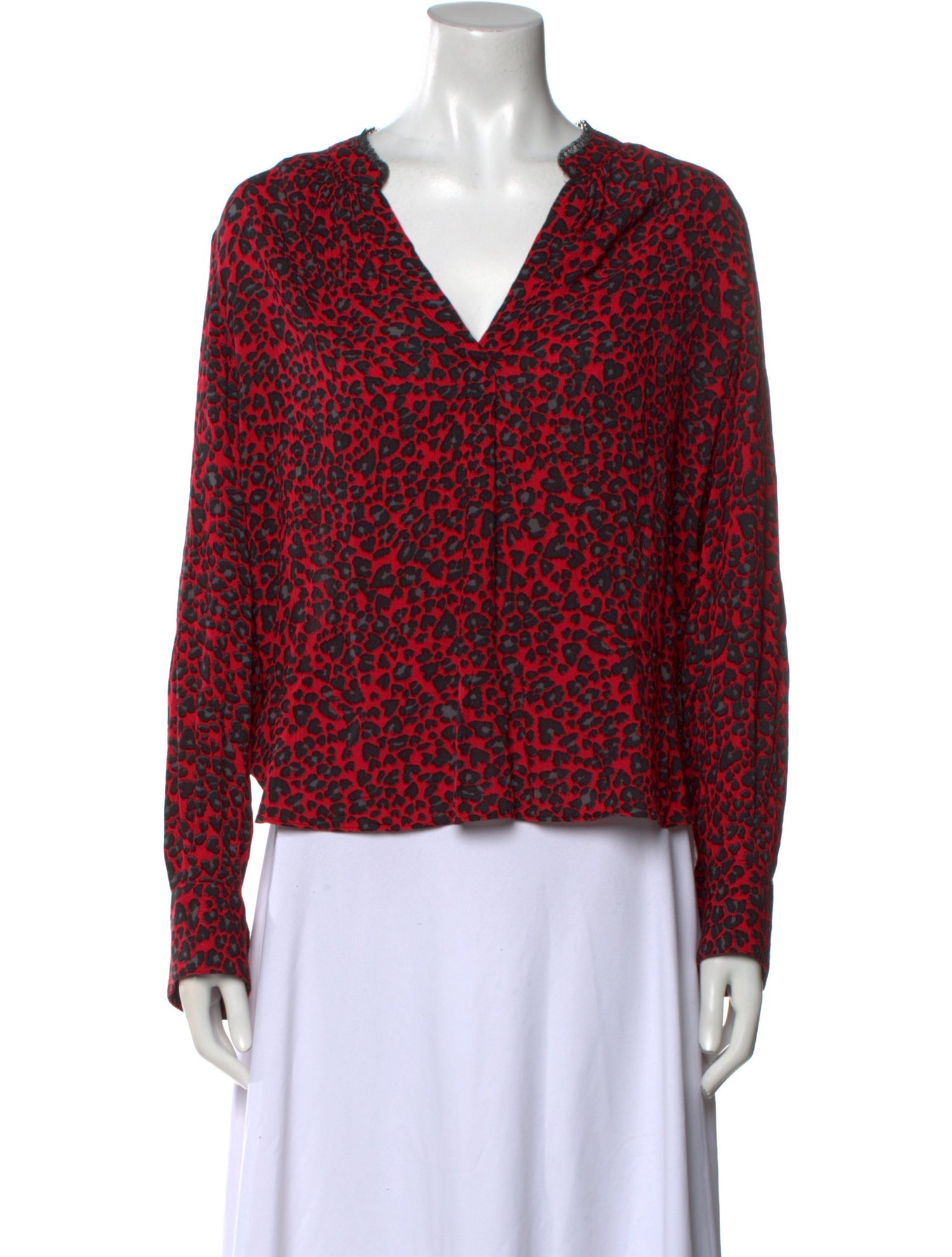 Zadig & Voltaire Printed V-Neck Blouse