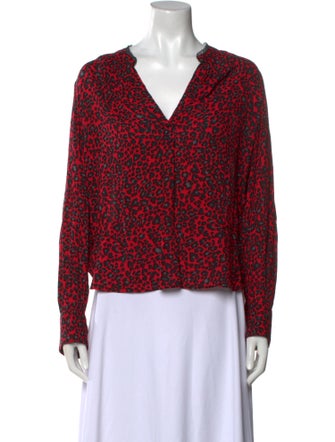 Zadig & Voltaire Printed V-Neck Blouse