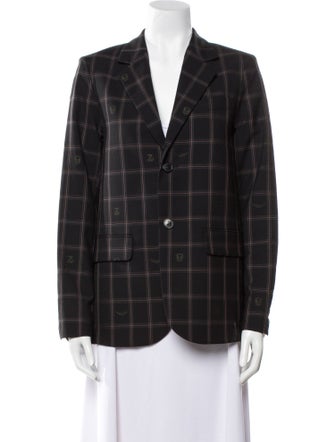 Zadig & Voltaire Virgin Wool Plaid Print Blazer
