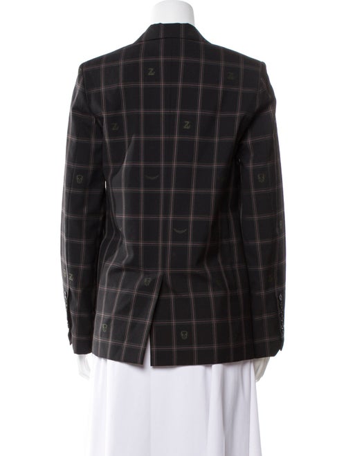 Zadig & Voltaire Virgin Wool Plaid Print Blazer