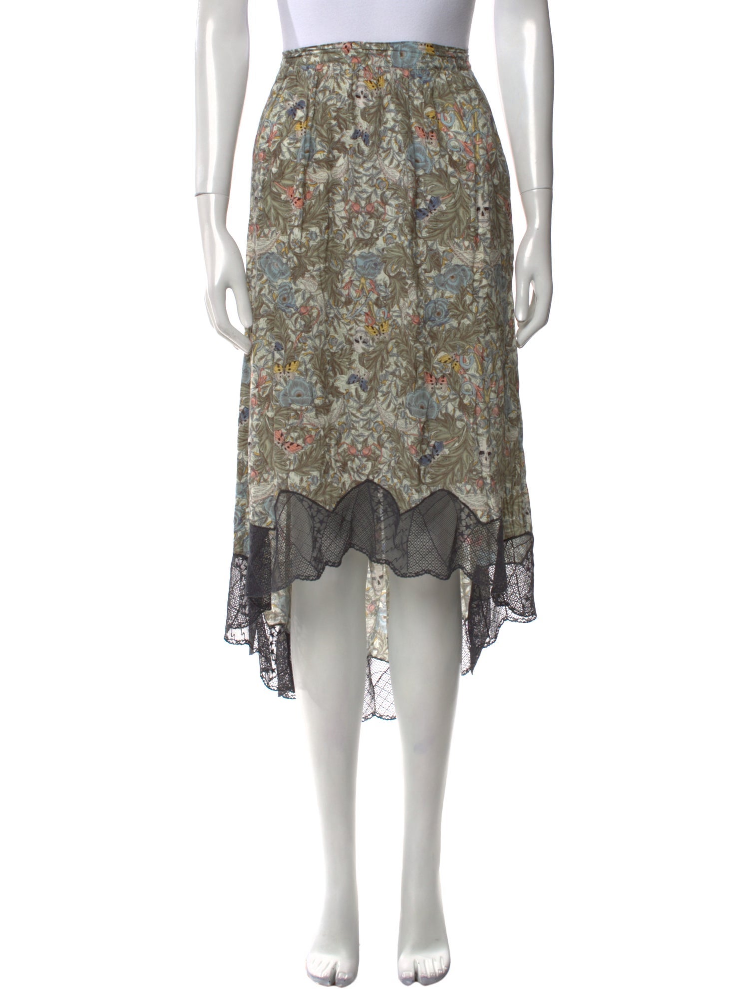 Zadig & Voltaire Floral Print Midi Length Skirt