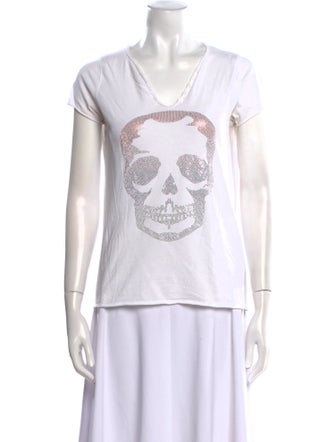 Zadig & Voltaire Graphic Print V-Neck T-Shirt