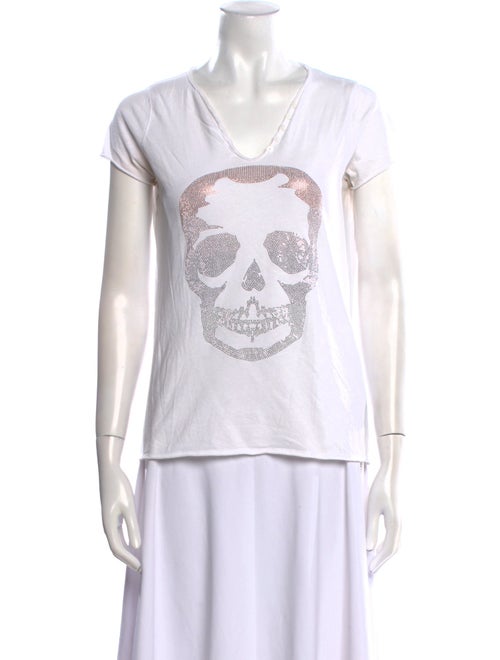 Zadig & Voltaire Graphic Print V-Neck T-Shirt