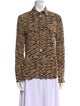 Zadig & Voltaire Animal Print Long Sleeve Button-Up Top