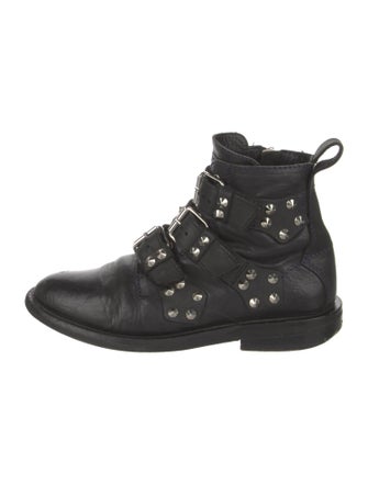 Zadig & Voltaire Spike Accents Leather Combat Boots