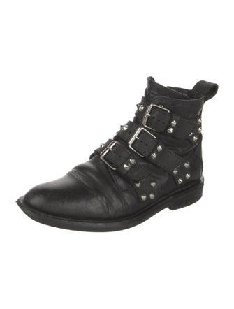 Zadig & Voltaire Spike Accents Leather Combat Boots