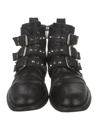 Zadig & Voltaire Spike Accents Leather Combat Boots