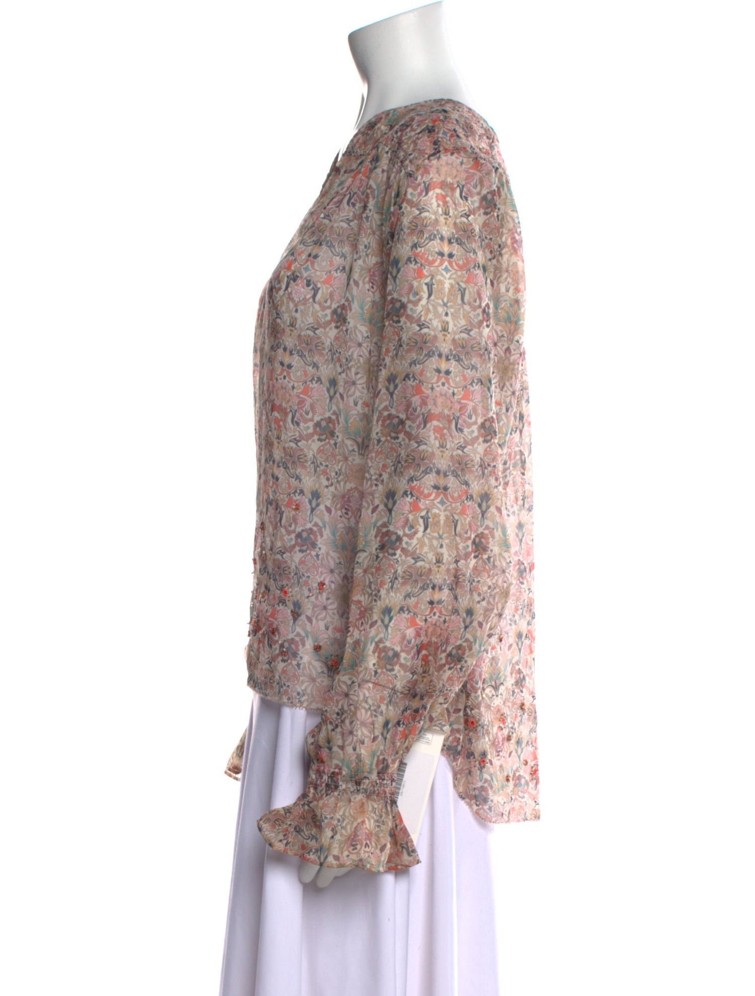 Zadig & Voltaire Floral Print V-Neck Blouse