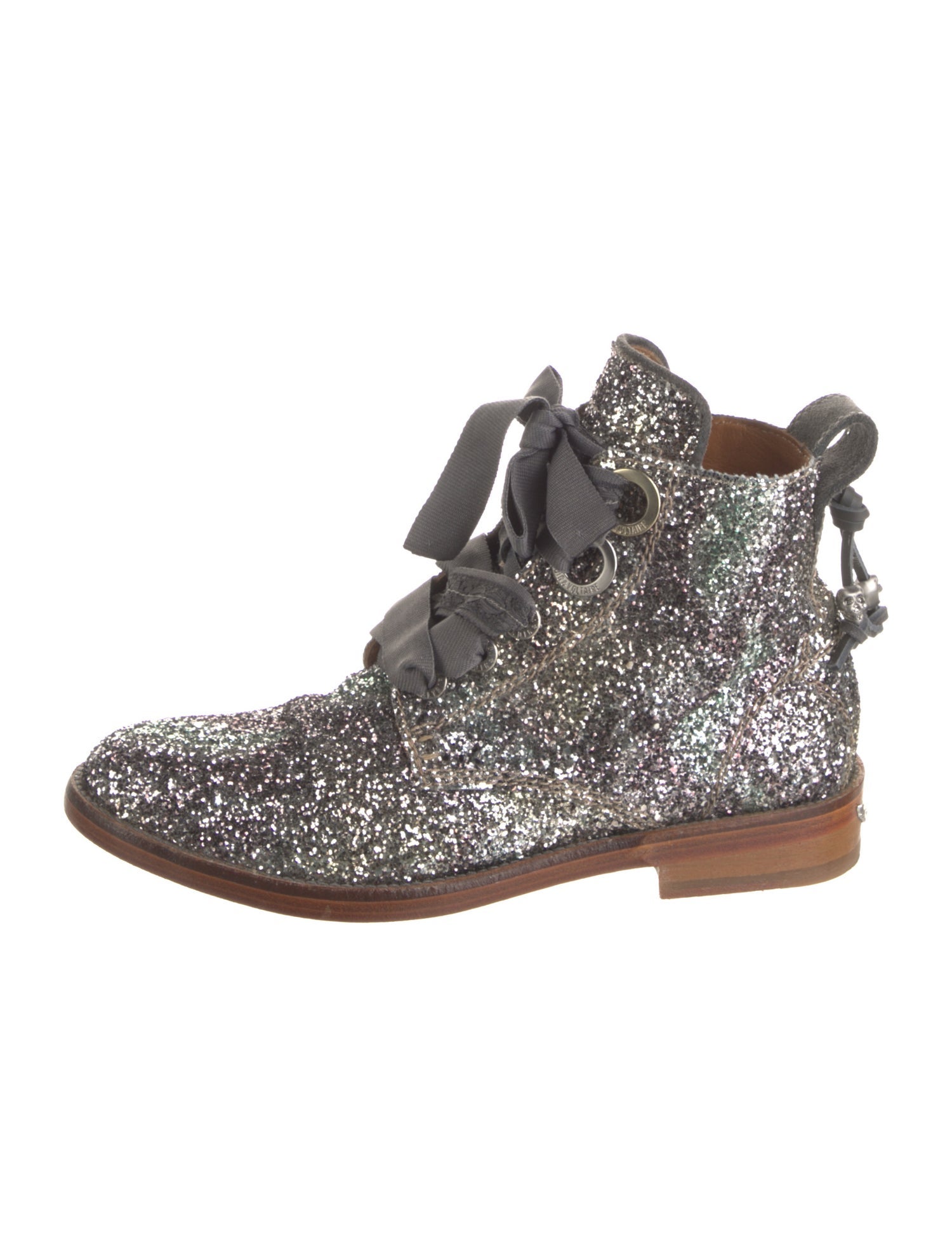 Zadig & Voltaire Glitter Patterned Combat Boots