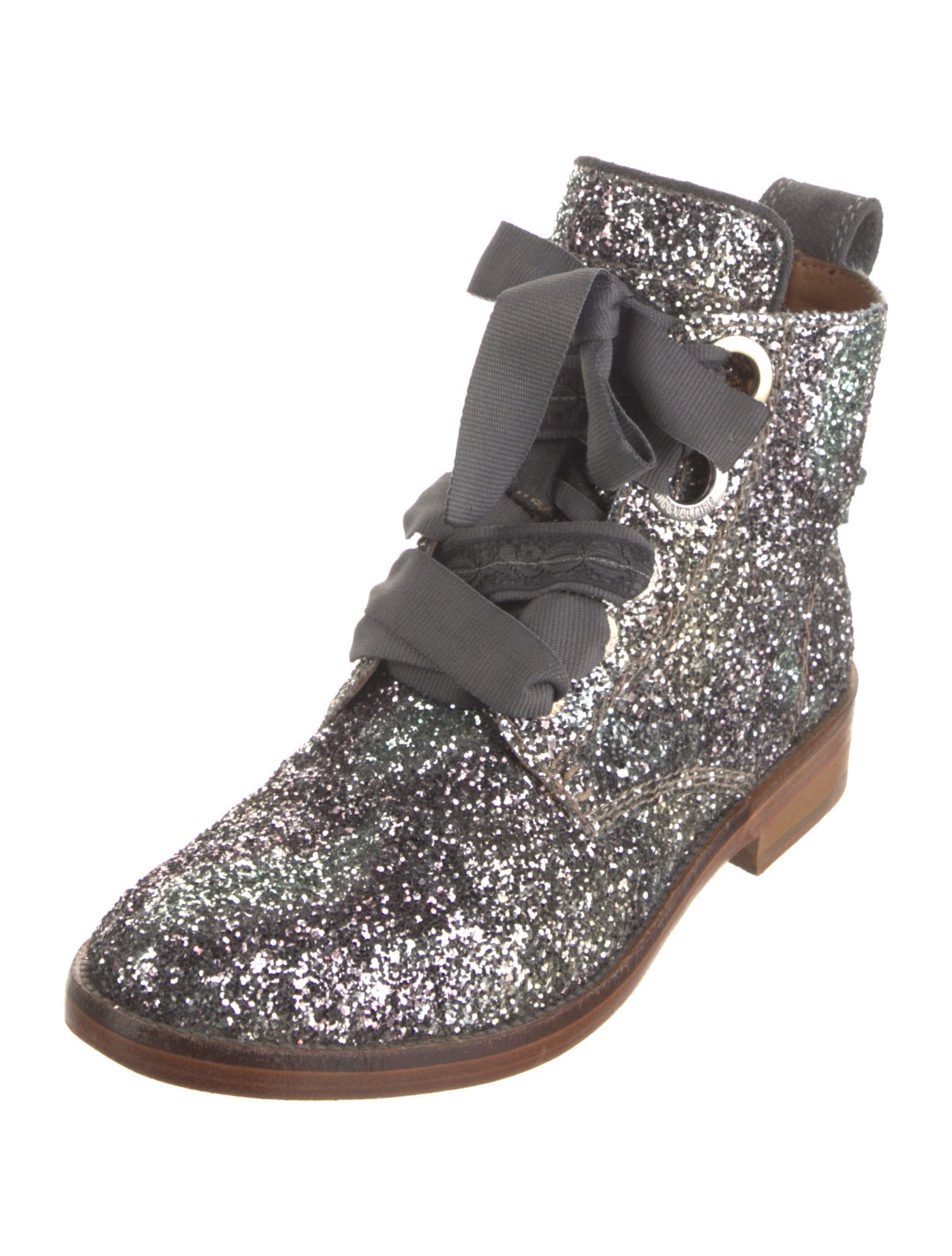 Zadig & Voltaire Glitter Patterned Combat Boots