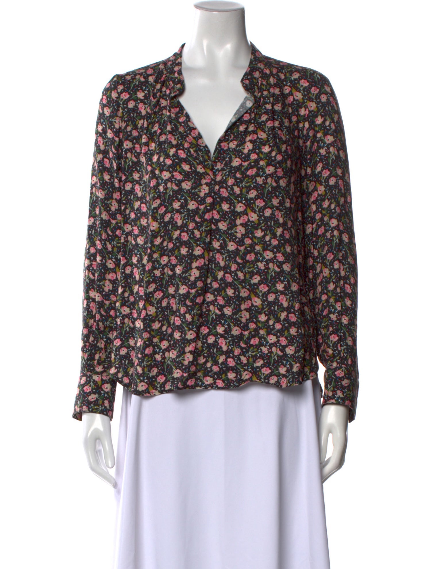 Zadig & Voltaire Floral Print V-Neck Blouse