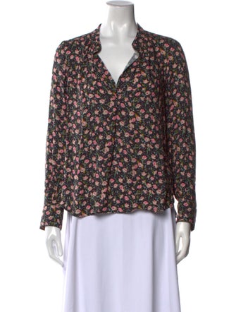 Zadig & Voltaire Floral Print V-Neck Blouse