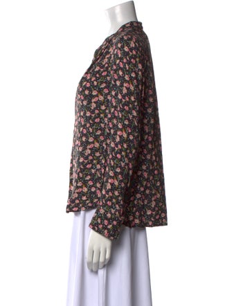 Zadig & Voltaire Floral Print V-Neck Blouse