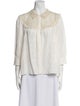 Zadig & Voltaire Silk Three-Quarter Sleeve Button-Up Top