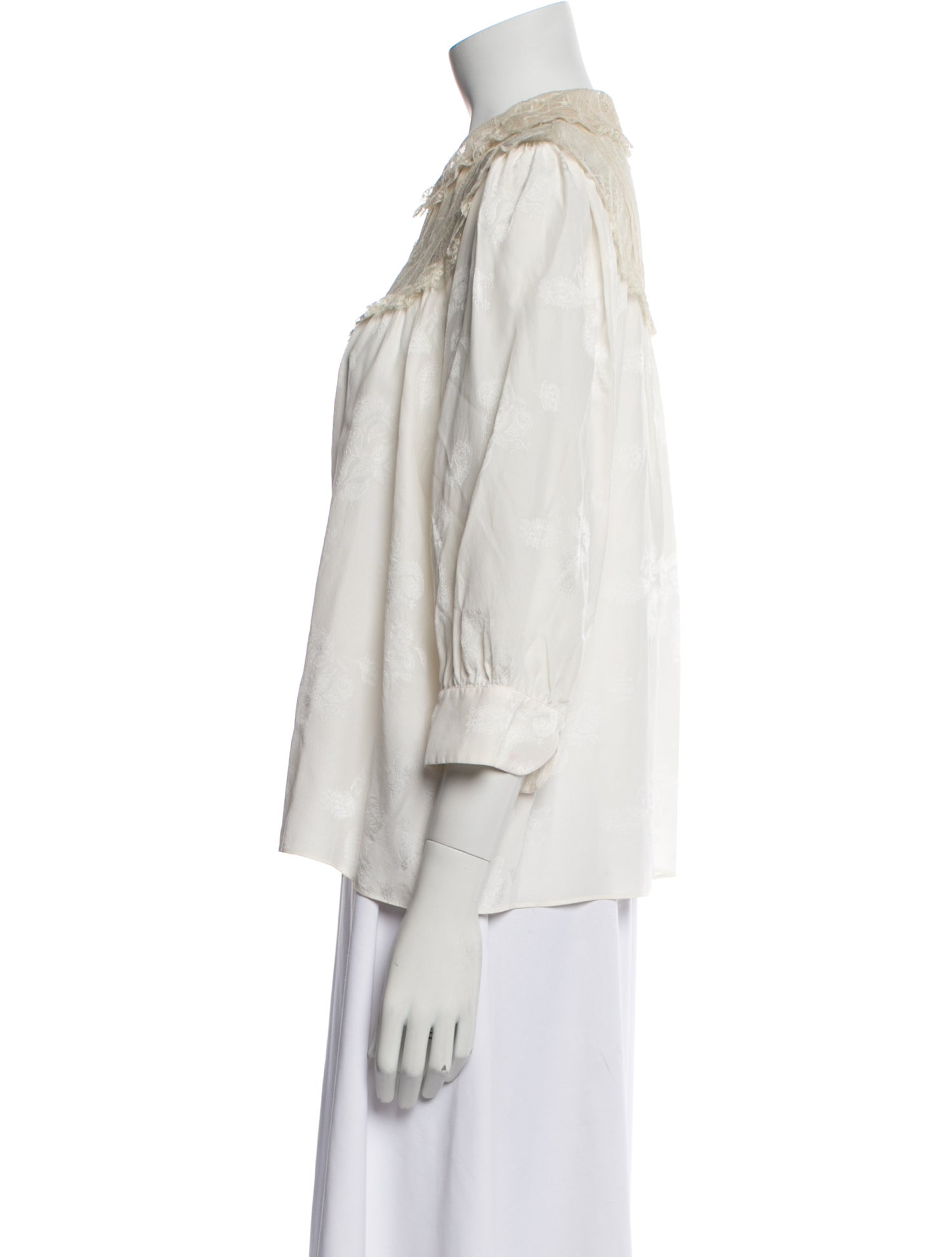 Zadig & Voltaire Silk Three-Quarter Sleeve Button-Up Top