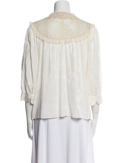 Zadig & Voltaire Silk Three-Quarter Sleeve Button-Up Top