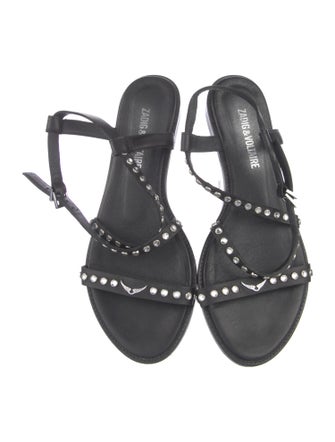 Zadig & Voltaire Leather Studded Accents Gladiator Sandals