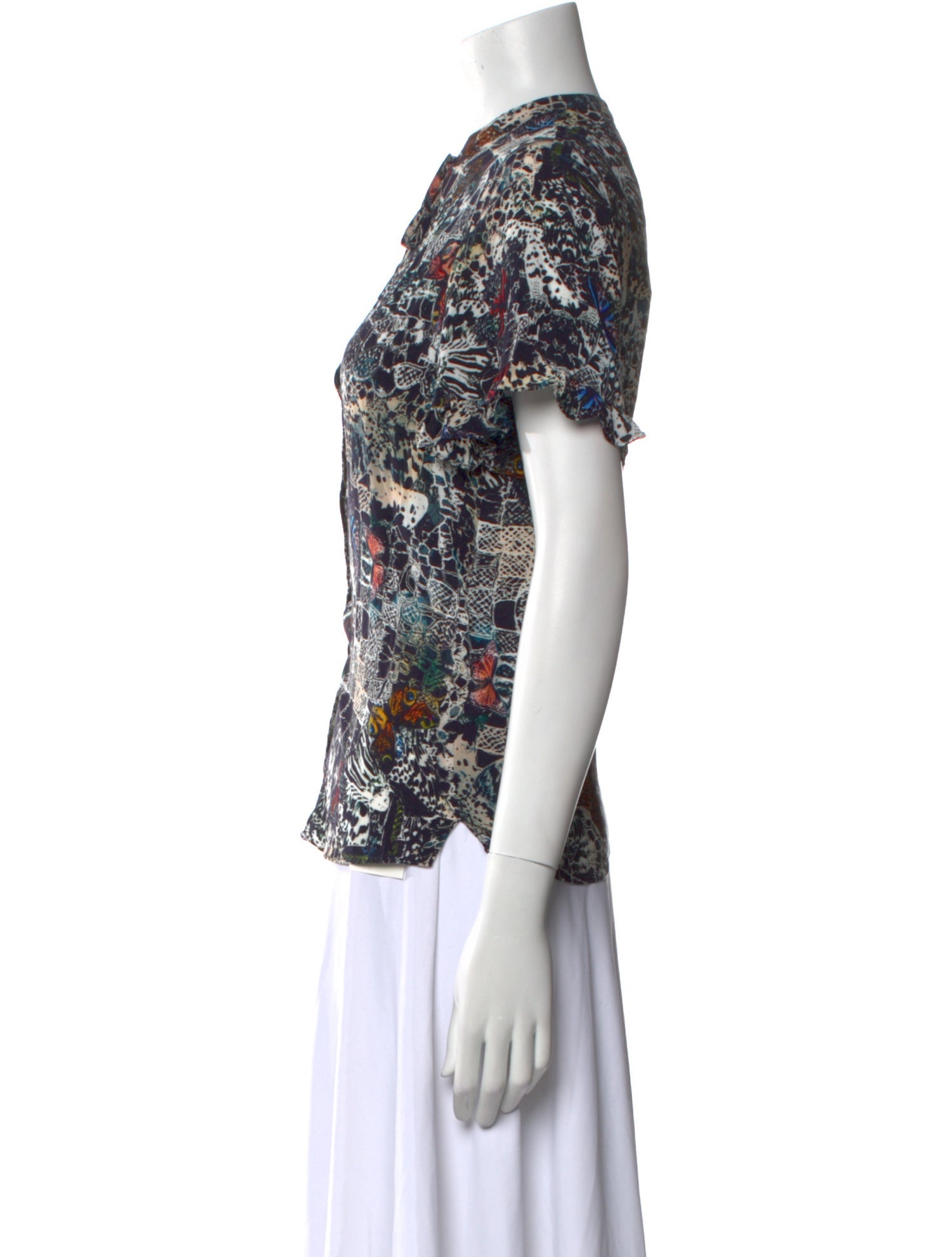 Zadig & Voltaire Printed V-Neck Blouse w/ Tags