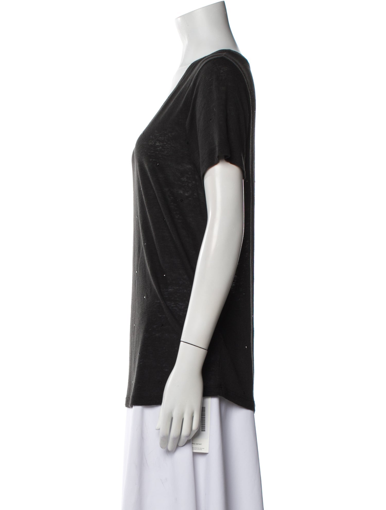 Zadig & Voltaire Linen V-Neck T-Shirt