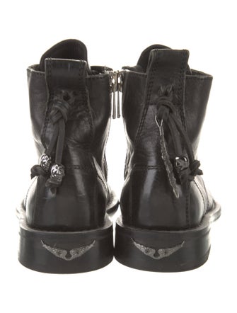 Zadig & Voltaire Leather Lace-Up Boots