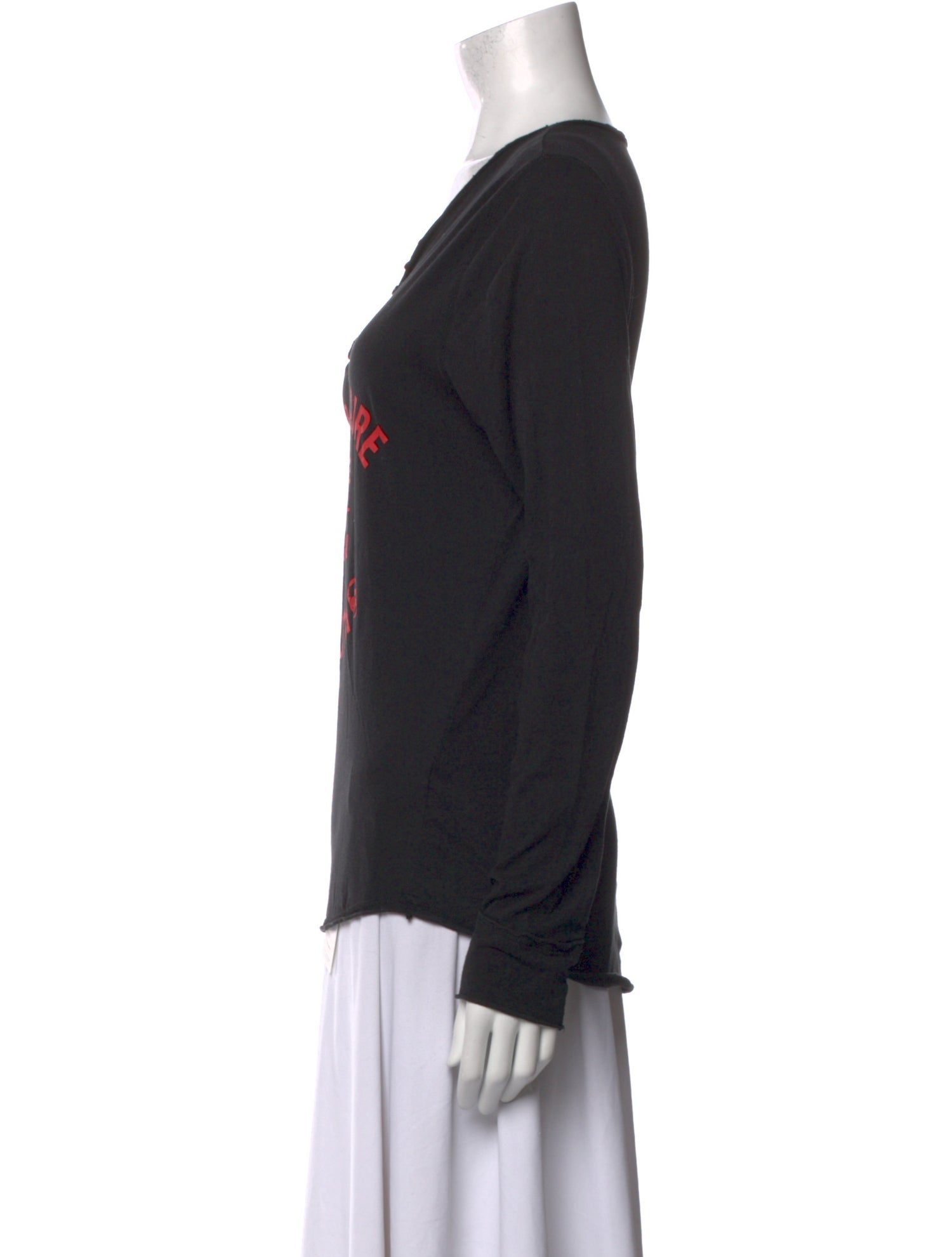 Zadig & Voltaire Graphic Print V-Neck T-Shirt