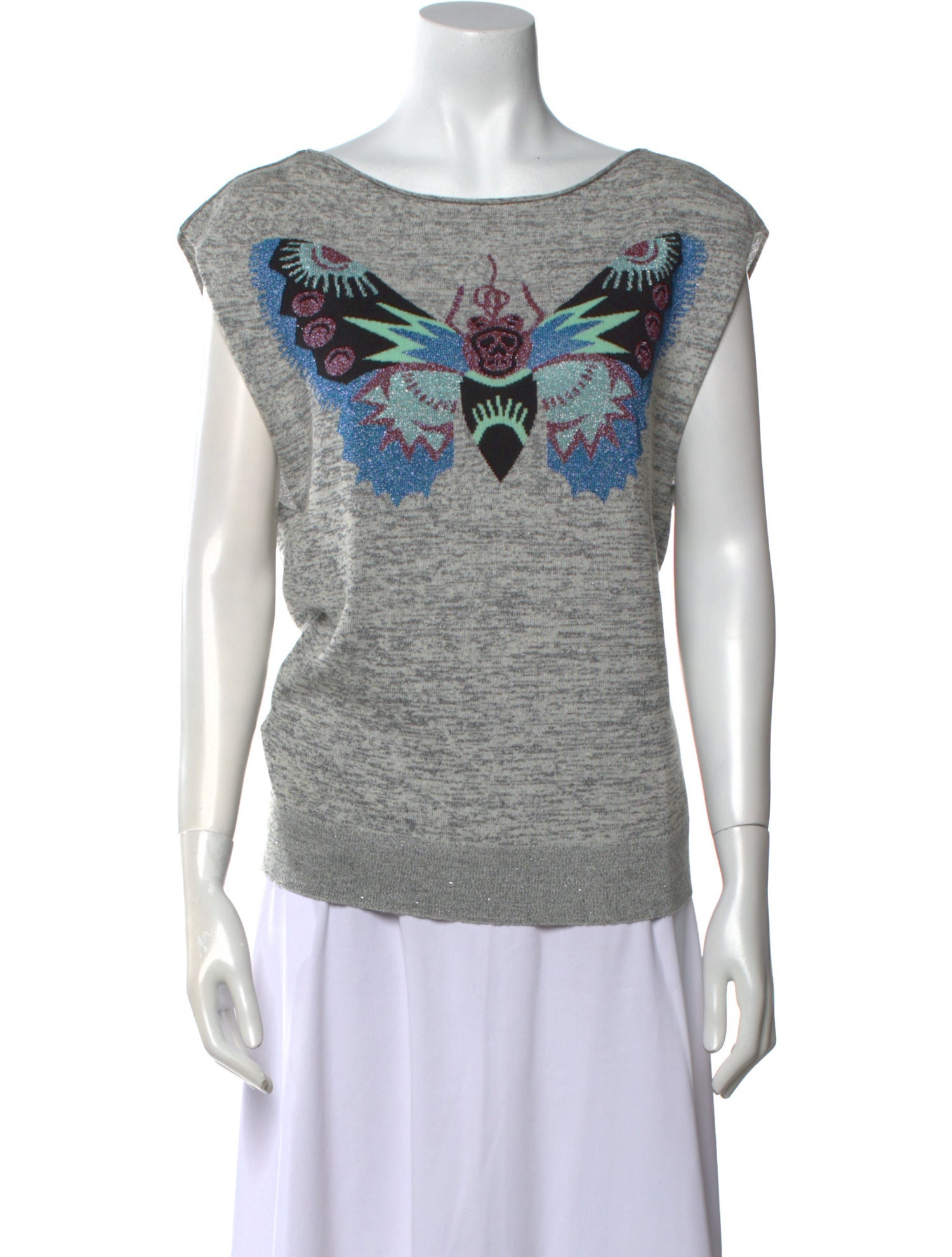 Zadig & Voltaire Graphic Print Bateau Neckline Top