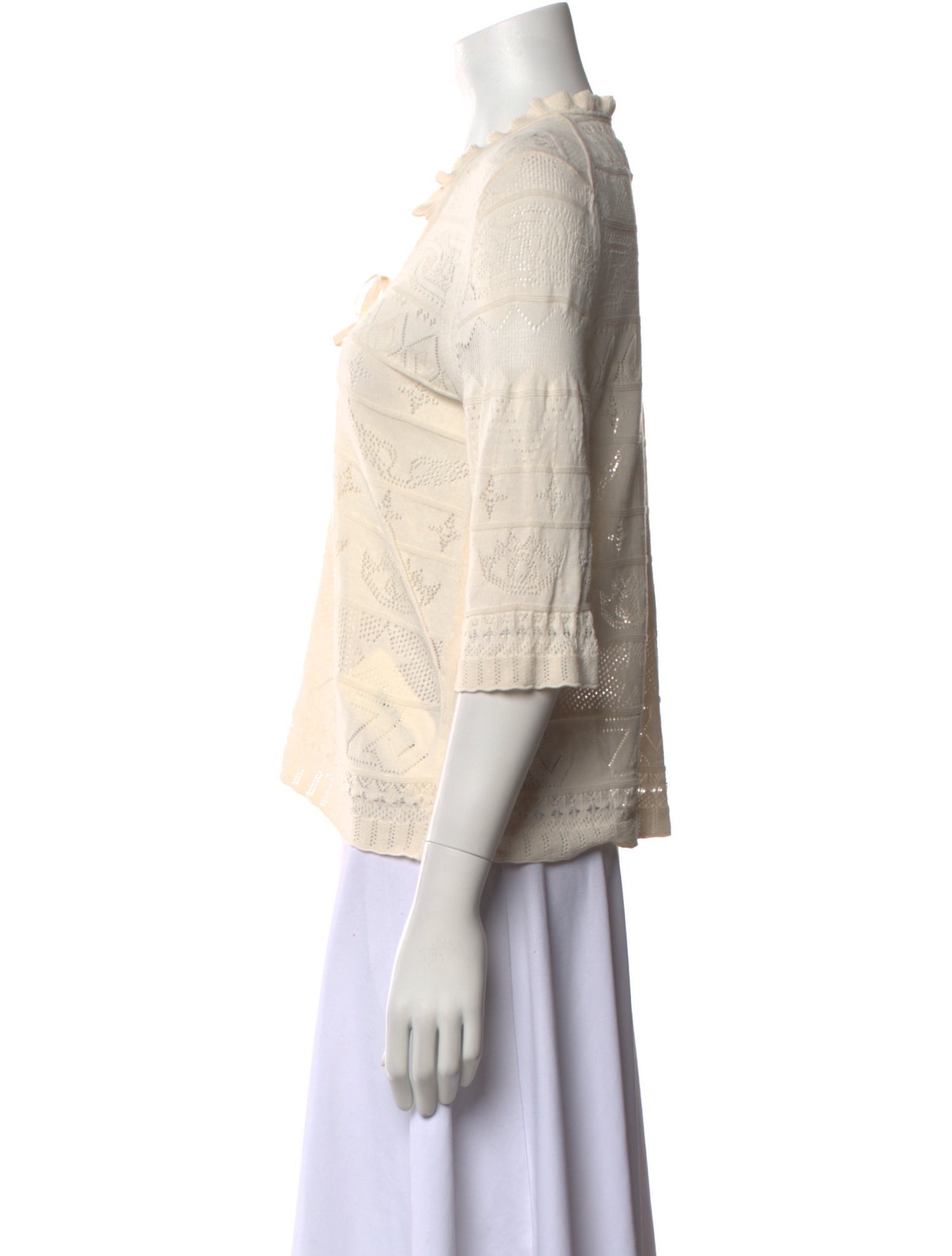 Zadig & Voltaire V-Neck Three-Quarter Sleeve Blouse