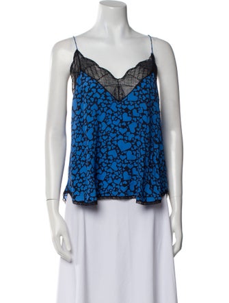 Zadig & Voltaire Floral Print V-Neck Top