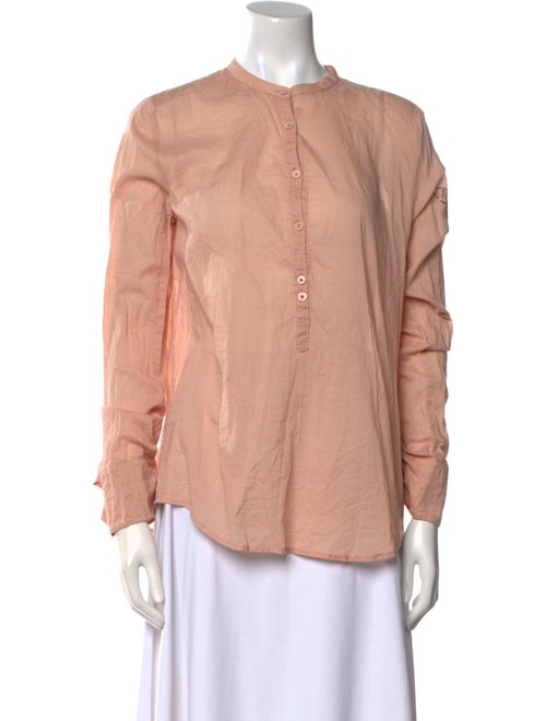 Zadig & Voltaire Crew Neck Long Sleeve Button-Up Top