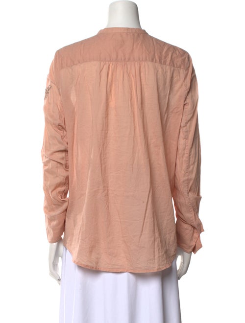 Zadig & Voltaire Crew Neck Long Sleeve Button-Up Top