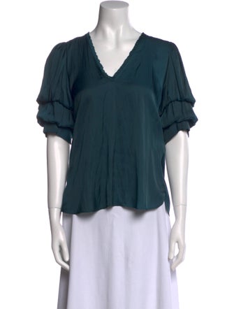 Zadig & Voltaire V-Neck Short Sleeve Blouse