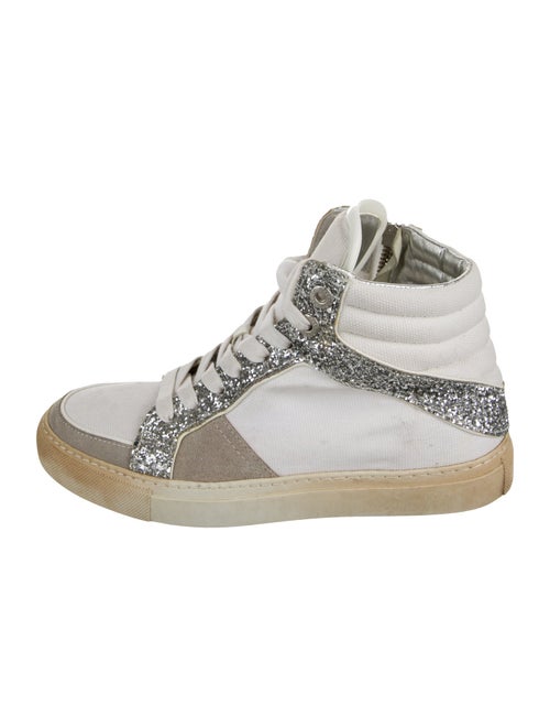 Zadig & Voltaire Canvas Colorblock Pattern Wedge Sneakers