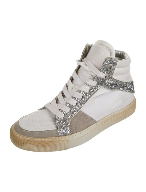 Zadig & Voltaire Canvas Colorblock Pattern Wedge Sneakers