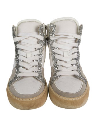 Zadig & Voltaire Canvas Colorblock Pattern Wedge Sneakers