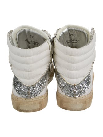 Zadig & Voltaire Canvas Colorblock Pattern Wedge Sneakers