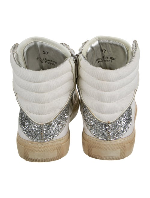 Zadig & Voltaire Canvas Colorblock Pattern Wedge Sneakers